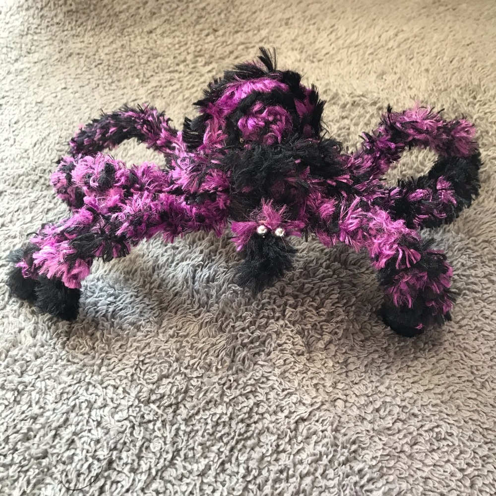 Purple fuzzy Halloween spider